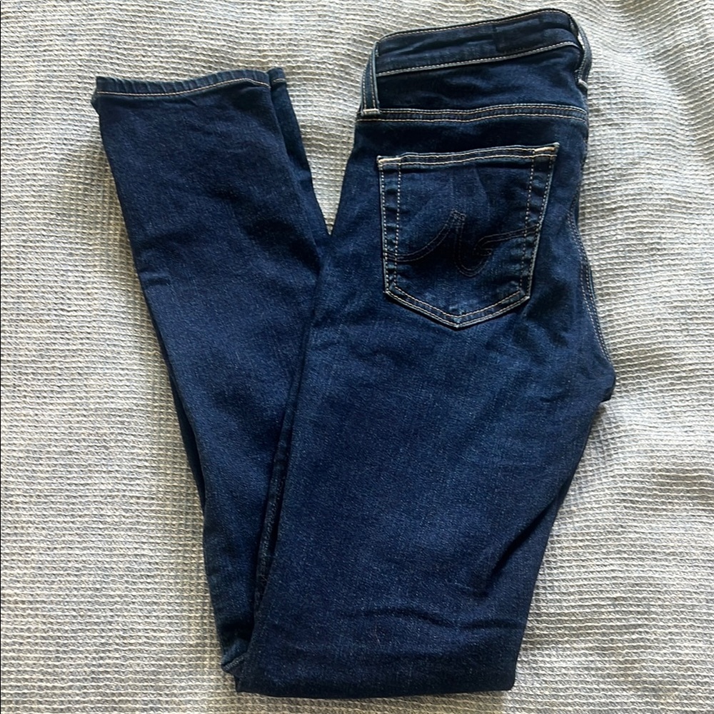 Ag Adriano Goldschmied Blue Straight Leg Jeans